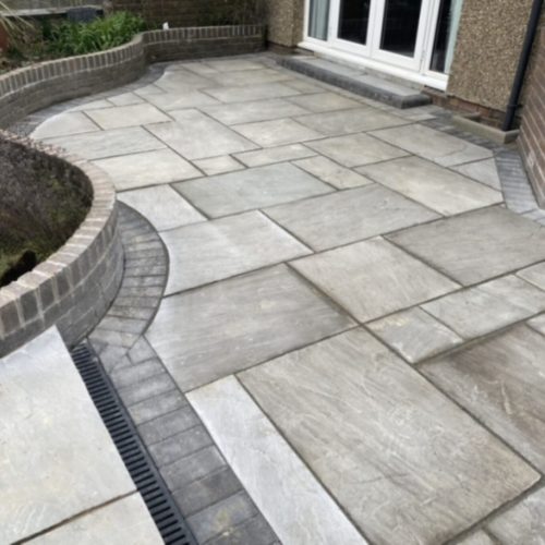 Grey Block Patio Installation