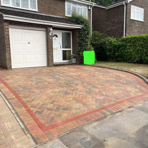 newly made brick driveway